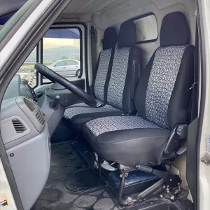 Seat Covers suitable for Vans Single-Double Black-Grey Set 7 Pieces-image-6330340