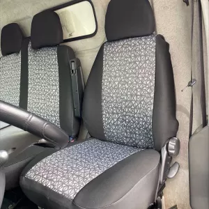 Seat Covers suitable for Vans Single-Double Black-Grey Set 7 Pieces-image-6330341