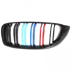 Front Grilles suitable for BMW 4 F32 / F33 / F36 13-20 M4 Look with Double Grille Tri-Color Glossy Black 2pcs-image-6330527