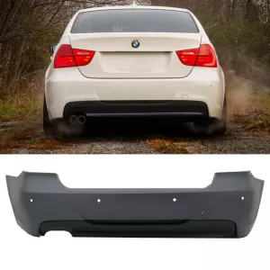 Rear bumper suitable for BMW 3 E90 05-11 M-Tech look with PDC-image-6330528