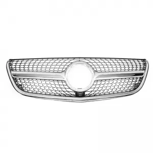Front Grille suitable for Mercedes-Benz V-Class W447 15-19 Diamond Look Silver/Chrome 1 Pc-image-6330575
