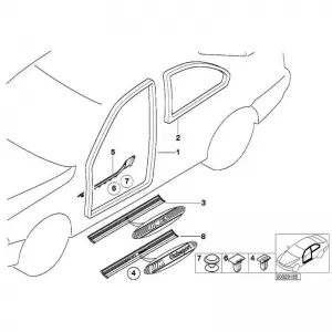 Interior Door Sills suitable for Bmw 3 E36 Coupe / Cabrio ///M Look 2 Pieces-image-6330656