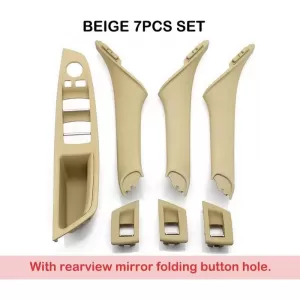 Door Handles Set (inside car) suitable for Bmw 5 F10 Front & Rear Right & Left Door 7 Pieces Beige-image-6330672