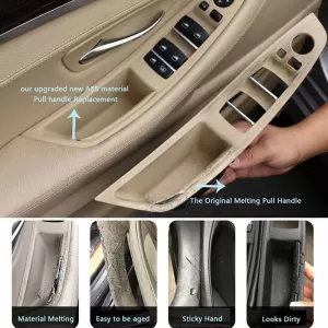 Door Handles Set (inside car) suitable for Bmw 5 F10 Front & Rear Right & Left Door 7 Pieces Beige-image-6330676