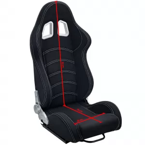Tenzo-R Sportsitz Halbschalensitz Stoff Schwarz Grau mit 405er Laufschienen-image-6330960