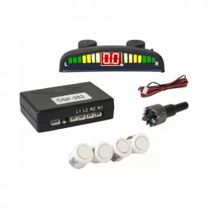 Parking Sensor PDC with 4 Sensors 18mm White with Display and Buzzer Osio OSP-282-image-6331071