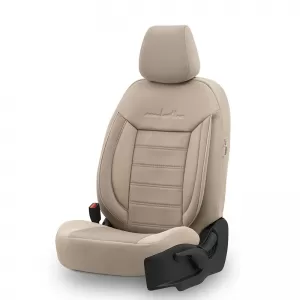 Seat Covers Otom Comfortline Design Universal Sued / Rachel / Artificial Leather Front / Rear Set 11 Pieces Beige CMF-210