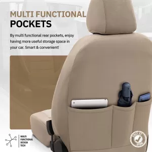 Seat Covers Otom Comfortline Design Universal Sued / Rachel / Artificial Leather Front / Rear Set 11 Pieces Beige CMF-210