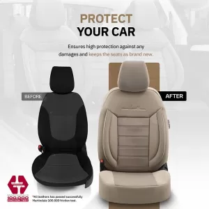 Seat Covers Otom Comfortline Design Universal Sued / Rachel / Artificial Leather Front / Rear Set 11 Pieces Beige CMF-210