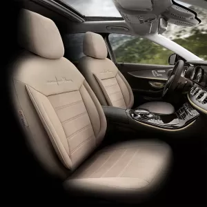 Seat Covers Otom Comfortline Design Universal Sued / Rachel / Artificial Leather Front / Rear Set 11 Pieces Beige CMF-210