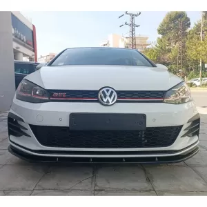 Front Spoiler suitable for VW Golf VII (7.5) 17-20 GTI Bumper Gloss Black from ABS Plastic A Quality-image-6331119