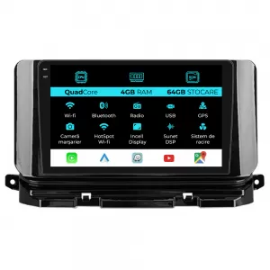 Dedicated Navigation suitable for Skoda Octavia 4 (2019 - 2026), QuadCore, 10 Inch, 4Gb Ram, 64Gb Storage, Android Auto, Carplay