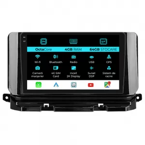 Dedicated Navigation suitable for Skoda Octavia 4 (2019 - 2026), 2K, 4Gb RAM, 64Gb Storage, Android Auto, Carplay