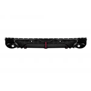 Diffuser RSQ7 type with black exhaust tips suitable for rear S line bumper on Audi Q7 2020-2023-image-6332855
