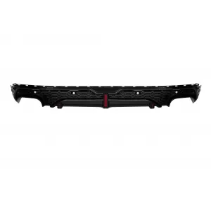 Diffuser RSQ7 type with black exhaust tips suitable for rear S line bumper on Audi Q7 2020-2023-image-6332859