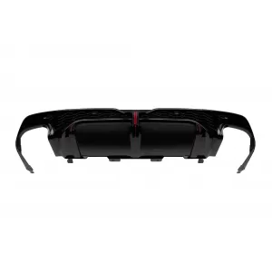 Diffuser RSQ7 type with black exhaust tips suitable for rear S line bumper on Audi Q7 2020-2023-image-6332864