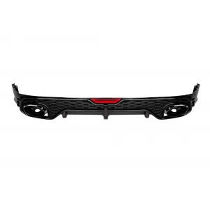 Diffusor Typ RSQ5 mit schwarzen Auspuffendrohren geeignet für die hintere S line Stoßstange am Audi Q5 SUV 2017-2023-image-6332877