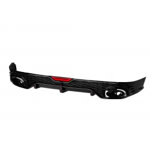 Diffusor Typ RSQ5 mit schwarzen Auspuffendrohren geeignet für die hintere S line Stoßstange am Audi Q5 SUV 2017-2023-image-6332878