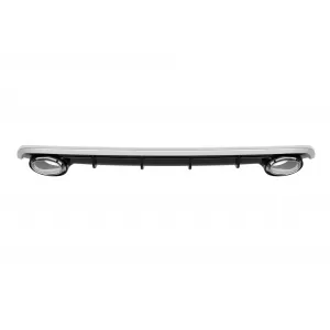 Piano black RS6 style diffuser with chrome exhaust tips suitable for rear standard bumper suitable for Audi A6 2015-2018 -O---O--image-6332898