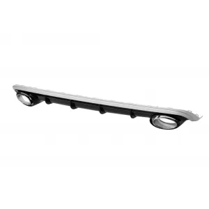 Piano black RS6 style diffuser with chrome exhaust tips suitable for rear standard bumper suitable for Audi A6 2015-2018 -O---O--image-6332899
