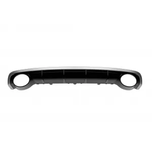 Piano black RS6 style diffuser with chrome exhaust tips suitable for rear standard bumper suitable for Audi A6 2015-2018 -O---O--image-6332901