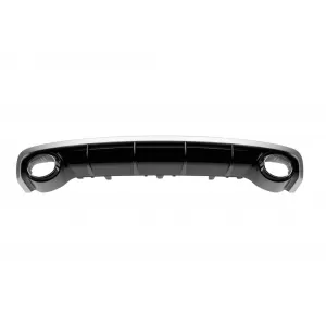Piano black RS6 style diffuser with chrome exhaust tips suitable for rear standard bumper suitable for Audi A6 2015-2018 -O---O--image-6332902