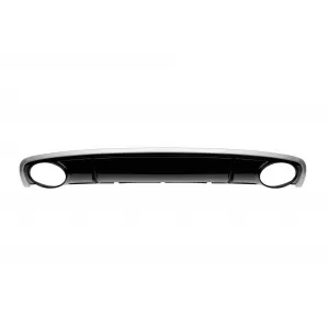 Set Diffusor RS4 Stil mit verchromten Auspuffendrohren geeignet für die hintere Standardstoßstange an Audi A4 Limousine, Avant 2012-2015 -O---O--image-6332914