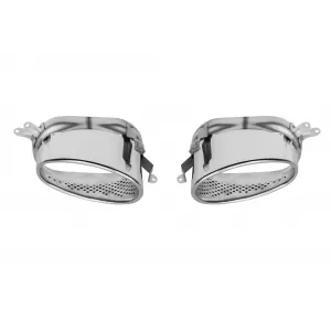Set Diffusor RS4 Stil mit verchromten Auspuffendrohren geeignet für die hintere Standardstoßstange an Audi A4 Limousine, Avant 2012-2015 -O---O--image-6332916