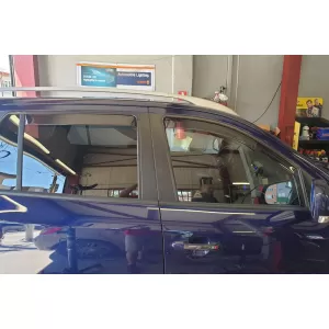 Set of front and rear wind deflectors suitable for Hyundai Santa Fe 2006-2012, set of 4 pieces, black-image-6332998