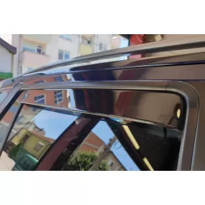 Set of front and rear wind deflectors suitable for Hyundai Santa Fe 2006-2012, set of 4 pieces, black-image-6333002