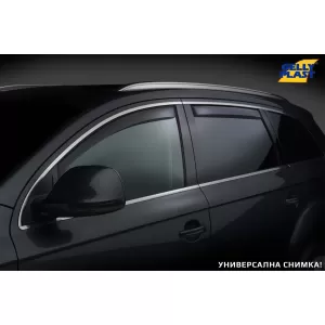 Set of front and rear wind deflectors suitable for Volkswagen Golf V hatchback 2004-2008 with 5 doors, set of 4 pieces, black-image-6333165