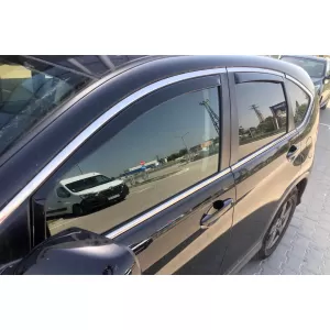 Set von vorderen und hinteren Windabweiser geeignet für Honda CR-V 2012-2018 mit 5 Türen, Set von 4 Stück, schwarz-image-6333337