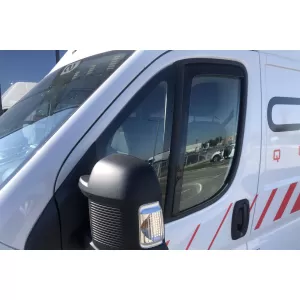 Front wind deflectors suitable for Citroen Jumper, Fiat Ducato, Peugeot Boxer 2006-2014, after 2014, 2 pieces, black-image-6333479