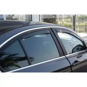 Set of front and rear wind deflectors suitable for BMW 3 Series F30 sedan 2011-2019 with 5 doors, set of 4 pieces, black-image-6333517