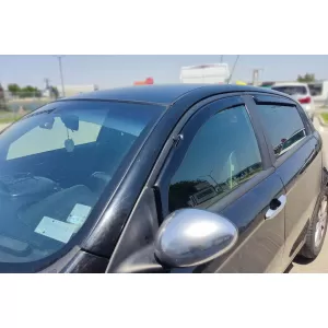 Set of front and rear wind deflectors suitable for Alfa Romeo 147 2001-2010, with 5 doors, dark smoked, 4 pieces-image-6334770