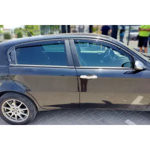 Set of front and rear wind deflectors suitable for Alfa Romeo 147 2001-2010, with 5 doors, dark smoked, 4 pieces-image-6334771