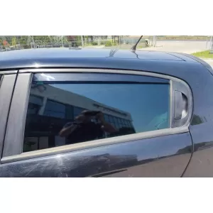 Set of front and rear wind deflectors suitable for Alfa Romeo 147 2001-2010, with 5 doors, dark smoked, 4 pieces-image-6334775
