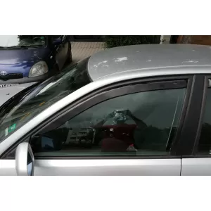 Set of front and rear wind deflectors suitable for Audi A4 sedan 1995-2001, with 4 doors, dark smoked, 4 pieces-image-6334823