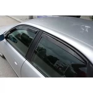 Set of front and rear wind deflectors suitable for Audi A4 sedan 1995-2001, with 4 doors, dark smoked, 4 pieces-image-6334825