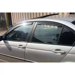 Set de deflectoare de vânt frontale și posterioare potrivite pentru BMW Seria 3 E46 sedan 1998-2005, cu 4 uși, fumuriu închis, 4 bucăți-image-6334901