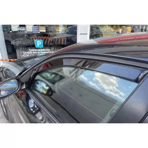 Set of front and rear wind deflectors suitable for BMW 1 Series E87 2004-2011, with 5 doors, dark smoked, 4 pieces-image-6334911