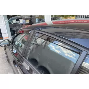 Set of front and rear wind deflectors suitable for BMW 1 Series E87 2004-2011, with 5 doors, dark smoked, 4 pieces-image-6334913