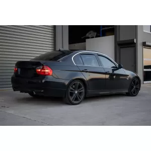 Set de deflectoare de vânt frontale și posterioare potrivite pentru BMW 3 Series E90 sedan 2005-2012, cu 4 uși, fumuriu închis, 4 bucăți-image-6334922