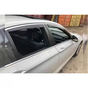 Set of front and rear wind deflectors suitable for BMW 5 Series F10 sedan 2010-2016, with 4 doors, dark smoked, 4 pieces-image-6334957