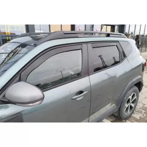 Set de deflectoare de vânt frontale și posterioare potrivite pentru Dacia Duster după 2024, fumurii închis, 4 bucăți-image-6335071