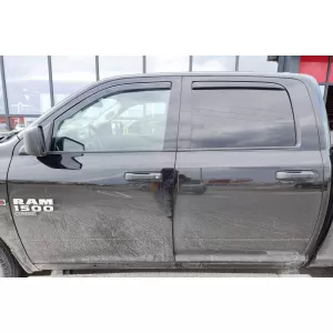 Set de deflectoare de vânt frontale și posterioare potrivite pentru Dodge Ram 1500 după 2009, cu 5 uși, fumurii închise, 4 bucăți-image-6335089