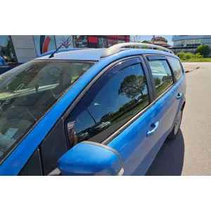 Set of front and rear wind deflectors suitable for Ford Focus estate 2004-2011, with 5 doors, dark smoked, 4 pieces-image-6335132