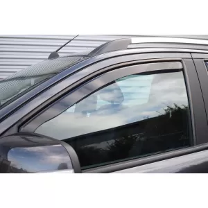 Set of front and rear wind deflectors suitable for Ford Ranger 2011-2023, with 4 doors, dark smoked, 4 pieces-image-6335207