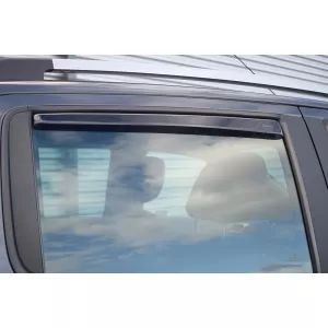 Set of front and rear wind deflectors suitable for Ford Ranger 2011-2023, with 4 doors, dark smoked, 4 pieces-image-6335209