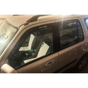 Set of front and rear wind deflectors suitable for Honda CR-V 1997-2002, with 5 doors, dark smoked, 4 pieces-image-6335227